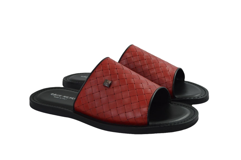 Rosie Mears Vitello - Rosso Men Italian Leather Slides